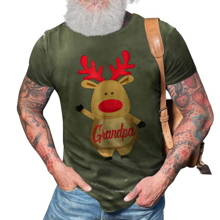 Grandpa Christmas Reindeer Family Matching Pajamas Gift For Mens 3D Print Casual Tshirt