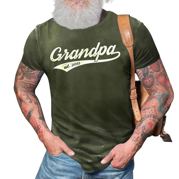 Grandpa Est 2019 Funny Retro Gift Gift For Mens 3D Print Casual Tshirt