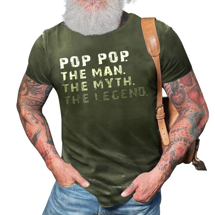 Grandpa  For Men Pop Pop The Man The Myth 3D Print Casual Tshirt