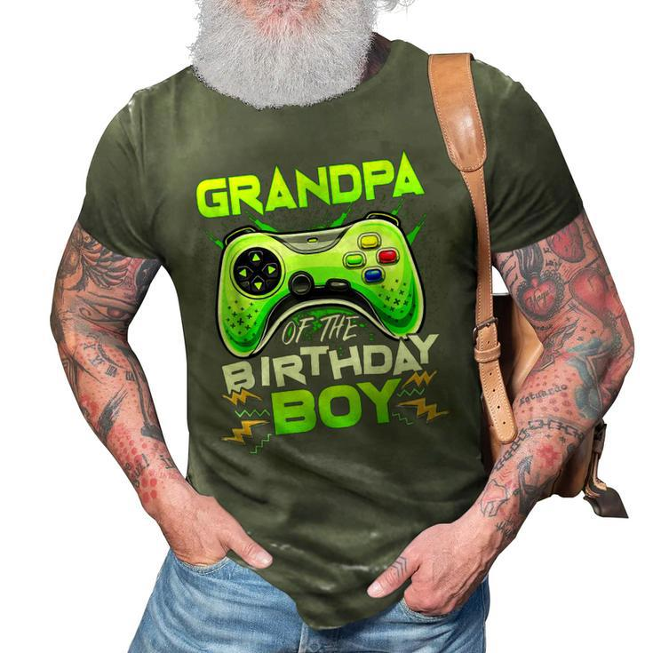 Grandpa Of The Birthday Boy Matching Video Gamer Birthday Gift For Mens 3D Print Casual Tshirt