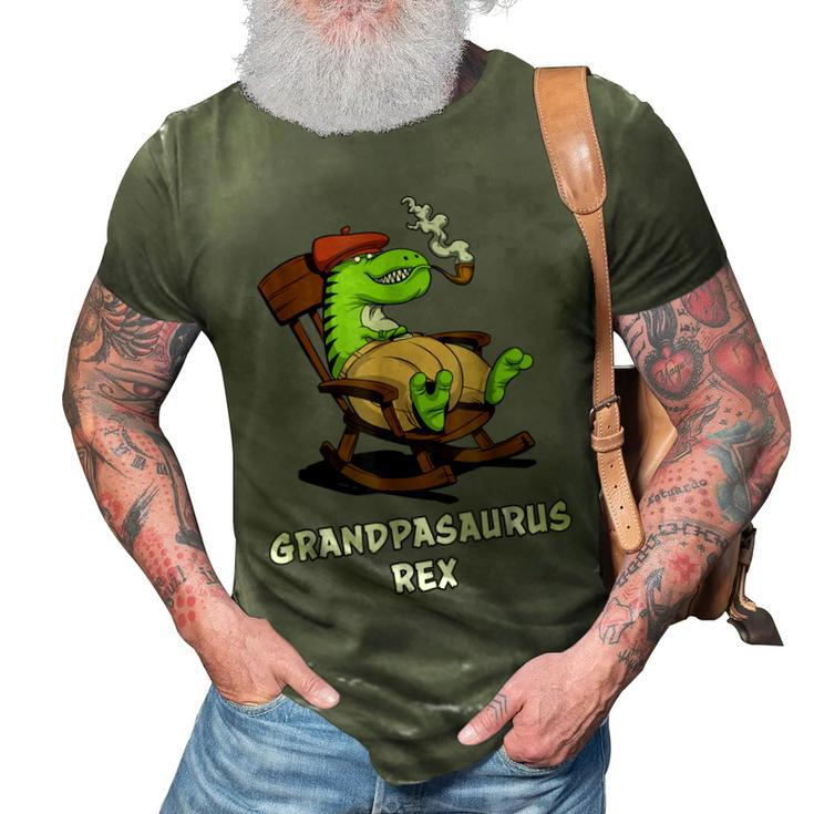 Grandpa Trex Dinosaur Funny Grandfather 3D Print Casual Tshirt