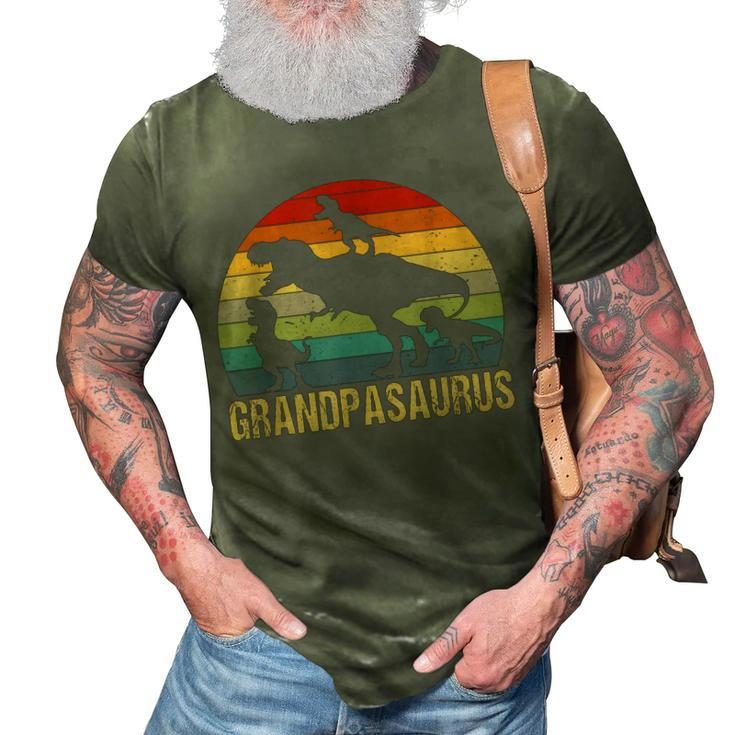 Grandpasaurus 3 Kids For Dad Grandpa Fathers Day 3D Print Casual Tshirt