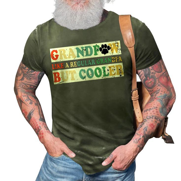 Grandpaw Like A Regular Grandpa But Cooler Vintage Retro 3D Print Casual Tshirt