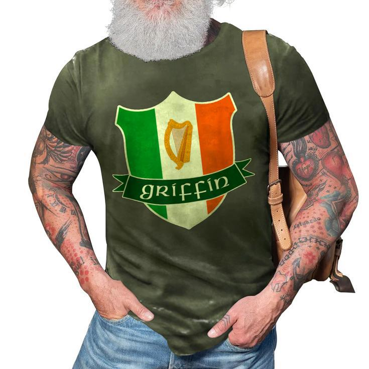 Griffin Irish Name Ireland Flag Harp Family 3D Print Casual Tshirt