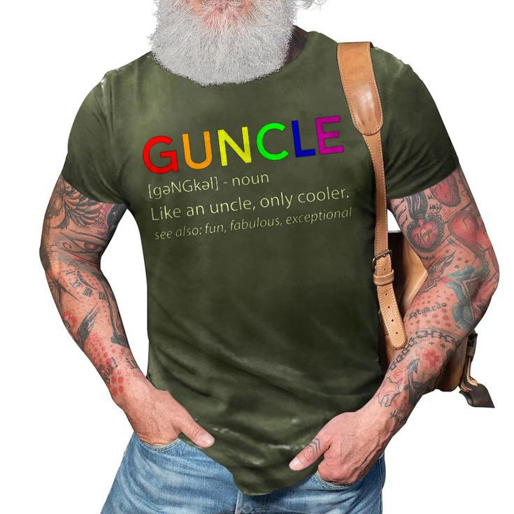 Guncle Rainbow  Uncle Lgbt Gay Pride  Gifts 3D Print Casual Tshirt