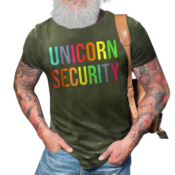 Halloween Dad Mom Daughter Costume Unicorn Security 3D Print Casual Tshirt