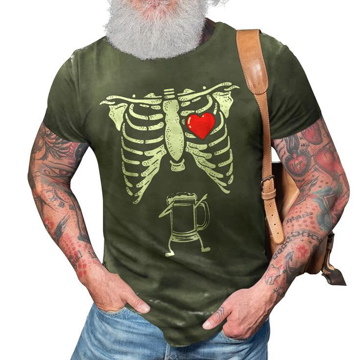 Halloween Pregnancy  For Men Dad Husband Beer Dabbing 3D Print Casual Tshirt