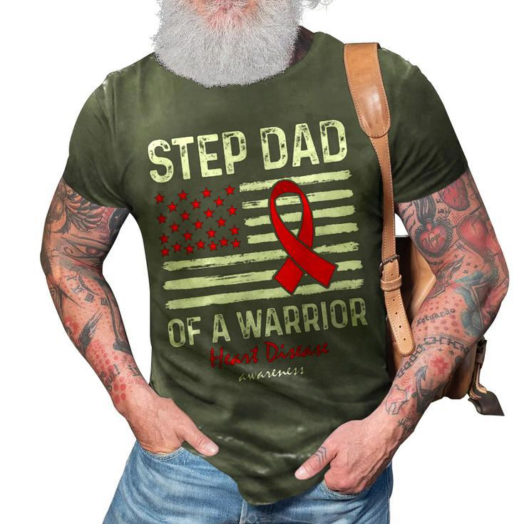 Heart Disease Survivor Support Step Dad Of A Warrior 3D Print Casual Tshirt