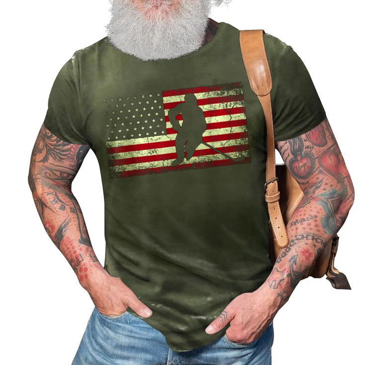 Hockey American Flag 4Th Of July Patriotic Usa Dad Men Son 3D Print Casual Tshirt