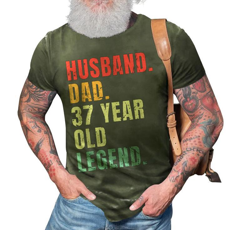 Husband Dad 37 Year Old Legend Retro Vintage 37Th Birthday Gift For Mens 3D Print Casual Tshirt