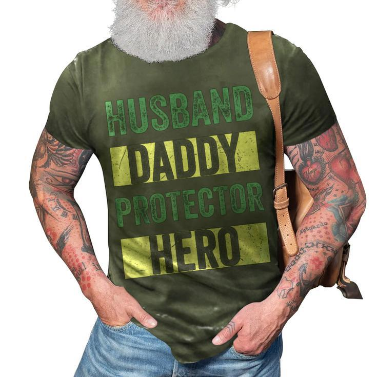 Husband Daddy Protector Hero Fathers Day  For Dad Wife 3D Print Casual Tshirt