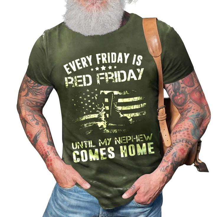 I Wear Red Every Friday For My Nephew Military 3D Print Casual Tshirt