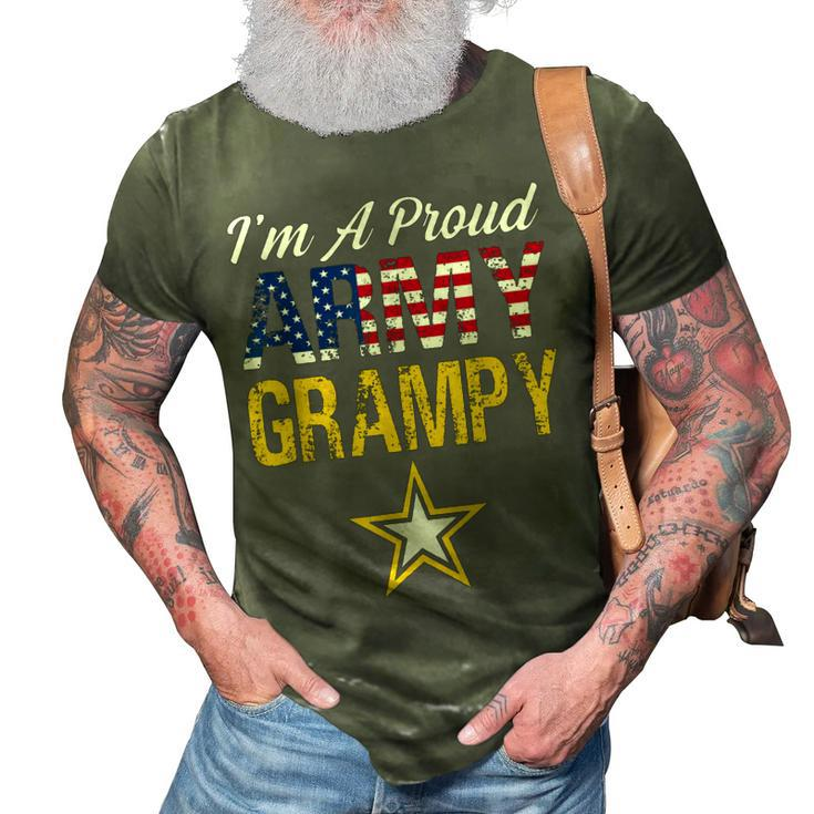 Im A Proud Army Grampy Military Pride American Flag 3D Print Casual Tshirt