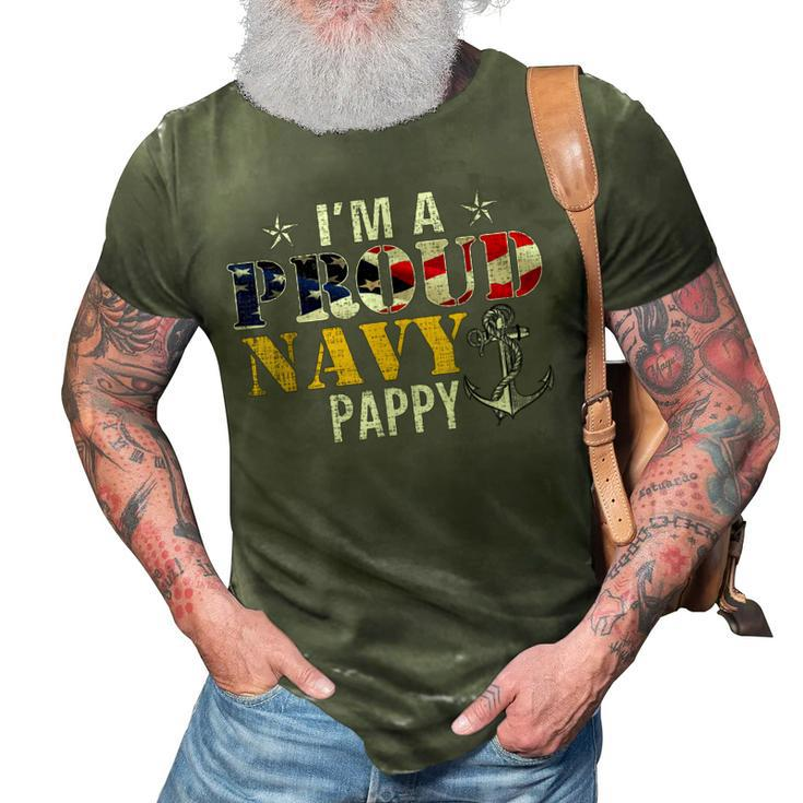 Im A Proud Navy Pappy American Flag Military Gift Veteran 3D Print Casual Tshirt