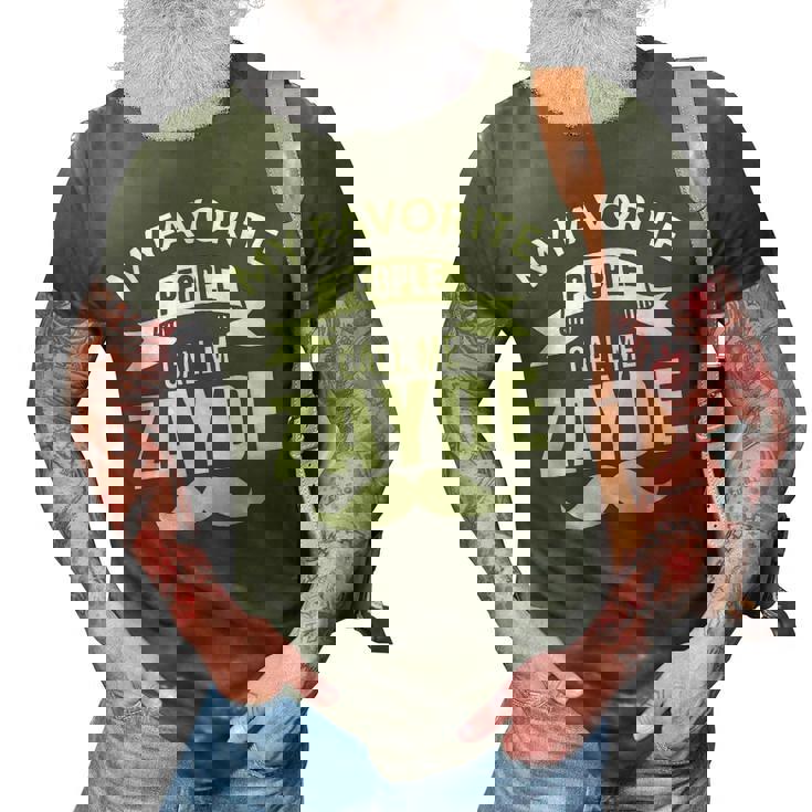 Jewish Grandpa Gift  My Favorite People Call Me Zayde Gift For Mens 3D Print Casual Tshirt