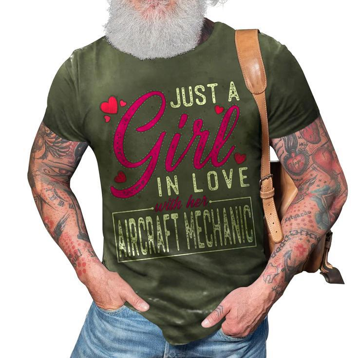 Just A Girl In Love With Her Aircraft Mechanic Funny Wife Gift For Womens 3D Print Casual Tshirt
