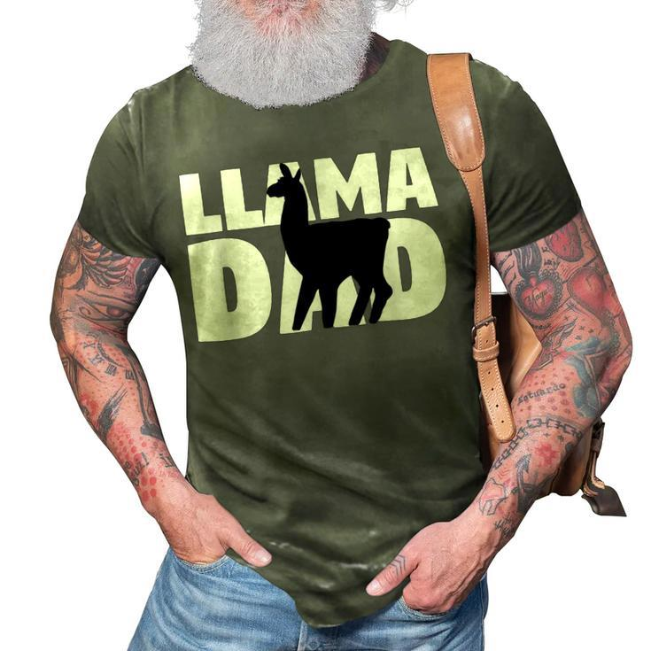 Llama Dad  Llama Lover Gift For Father Pet Animal 3D Print Casual Tshirt