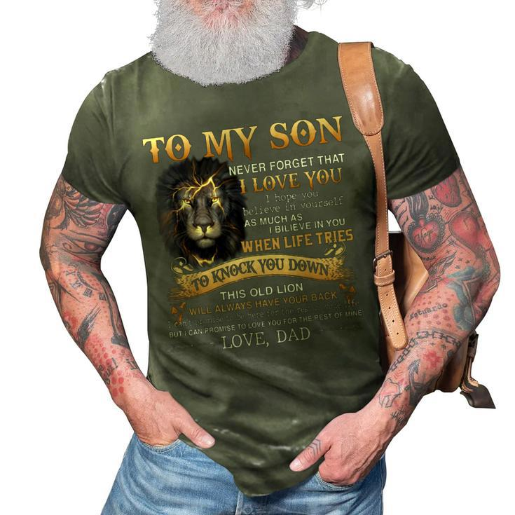 Love Dad Lion To My Son Never Forget That I Love You 3D Print Casual Tshirt