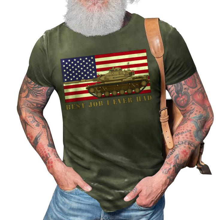 M60 A3 Tanker Tank Crew Best Job I Ever Had American Flag 3D Print Casual Tshirt