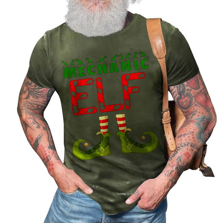 Mechanic Elf Funny Group Matching Family Christmas Pyjamas 3D Print Casual Tshirt
