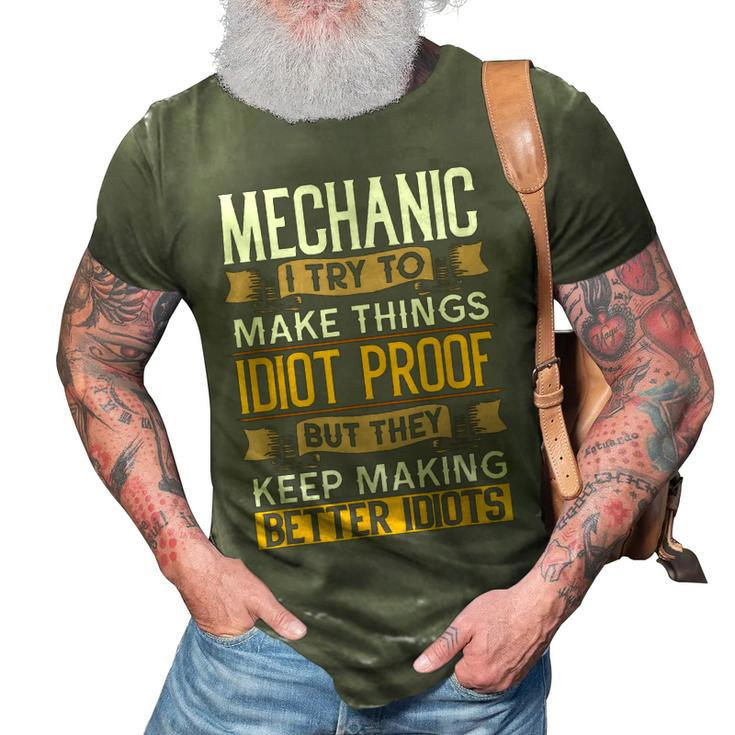 Mechanic Sarcastic Graphic Funny Repair Shop 3D Print Casual Tshirt