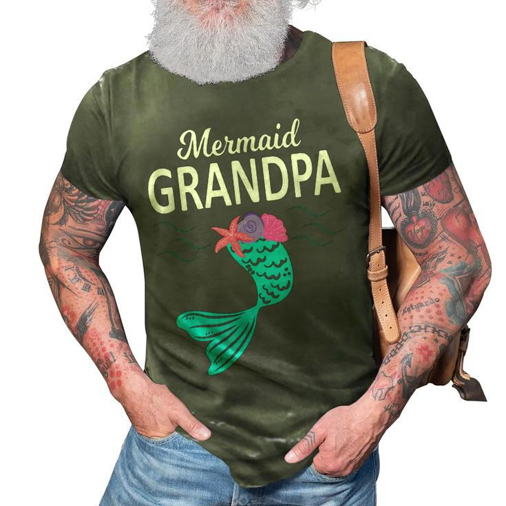 Mermaid Grandpa  Funny Merman Grandpa Family Matching 3D Print Casual Tshirt