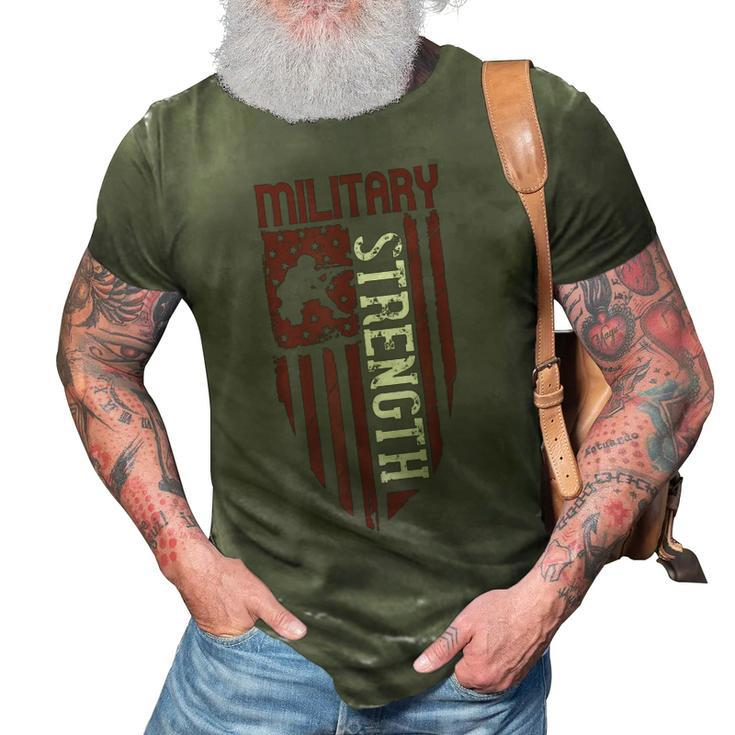 Military Strength 3D Print Casual Tshirt