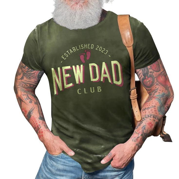 New Dad Club Established 2023 Girl Father Pink Gender Color Gift For Mens 3D Print Casual Tshirt