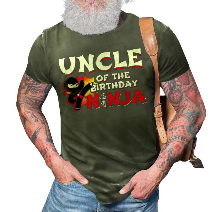 Ninja Birthday Party Uncle Of The Birthday Ninja 3D Print Casual Tshirt