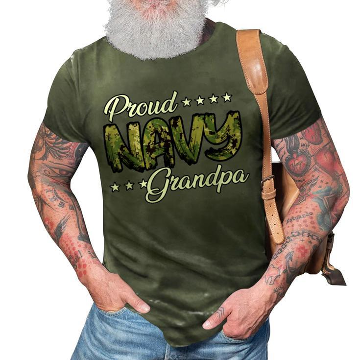 Nwu Bold Proud Navy Grandpa 3D Print Casual Tshirt