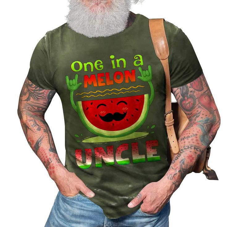 One In A Melon Uncle  Funny Watermelon 3D Print Casual Tshirt