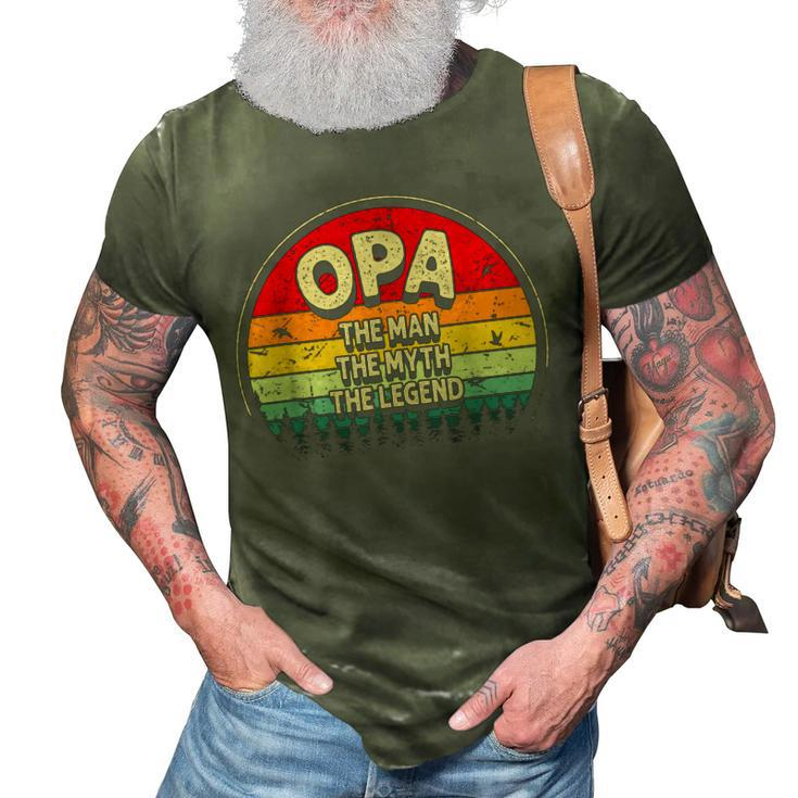 Opa The Man The Myth The Legend Men Retro Sunset Grandpa 3D Print Casual Tshirt