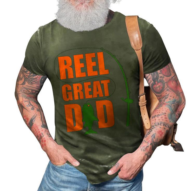 Orange FatherS Day Design For Fisherman Reel Great Dad Gift For Mens 3D Print Casual Tshirt
