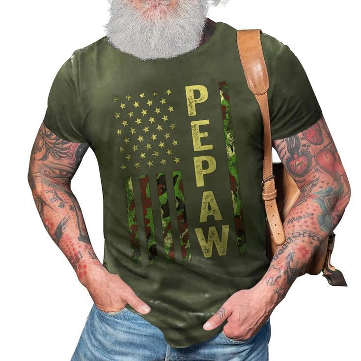 Pepaw American Military Camouflage Flag Gift Fathers Day Gift For Mens 3D Print Casual Tshirt