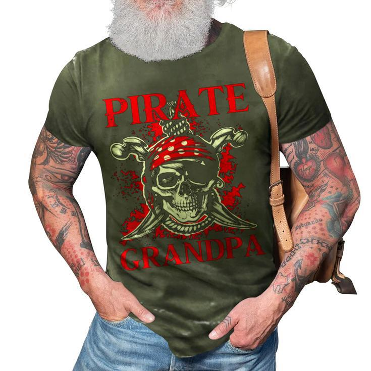 Pirate Grandpa Happy Father Day Matching Family Pirate Lover 3D Print Casual Tshirt