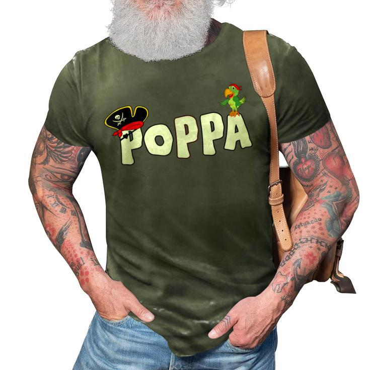 Pirate Poppa  Grandpa Skull Pirates Hat Crossbones 3D Print Casual Tshirt