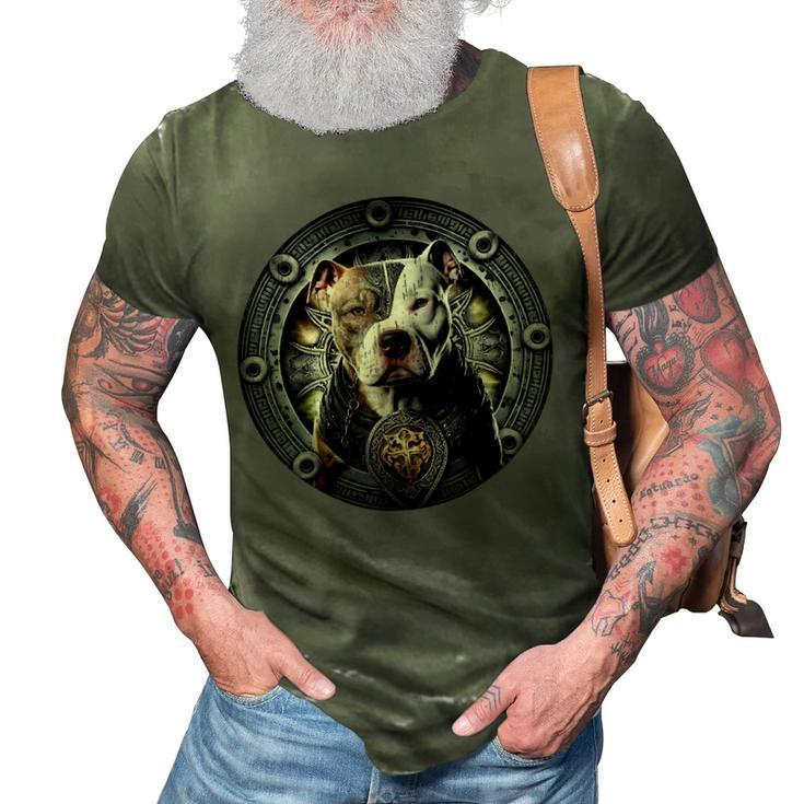 Pitbull Dad Viking Nordic Vikings Pit Bul Warrior Themed 3D Print Casual Tshirt
