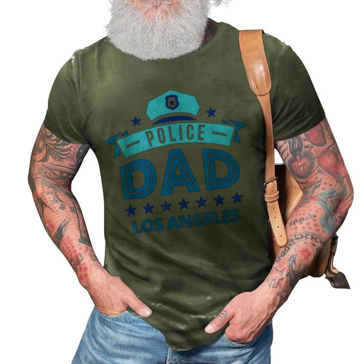 Police Dad Los Angeles California Gift For Father 3D Print Casual Tshirt