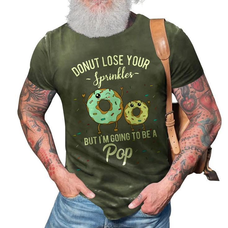 Pop Grandfather Pregnancy Baby Announcement Father Dad Donut 3D Print Casual Tshirt