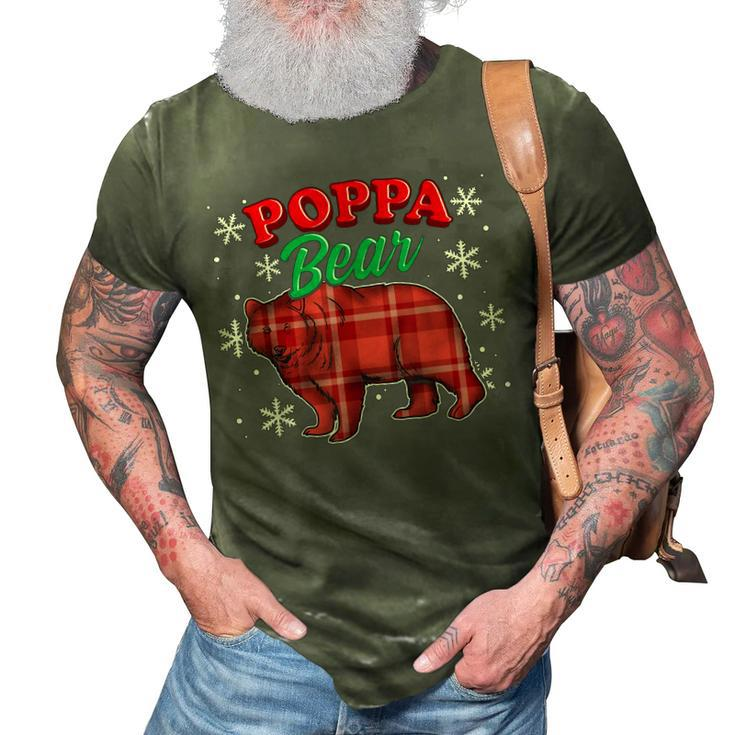 Poppa Bear  Buffalo Plaid Gift Matching Bear Family Gift For Mens 3D Print Casual Tshirt