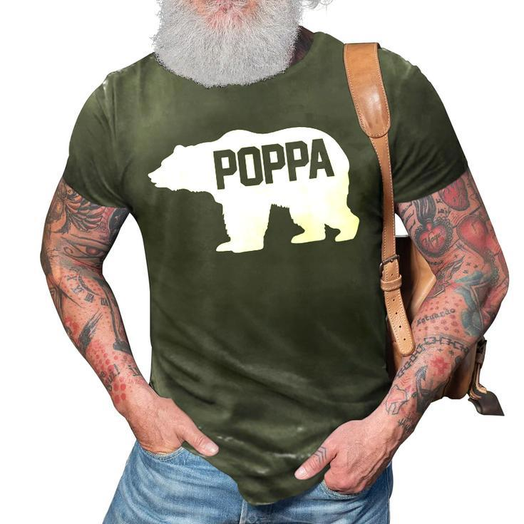 Poppa Bear Silhouette 3D Print Casual Tshirt