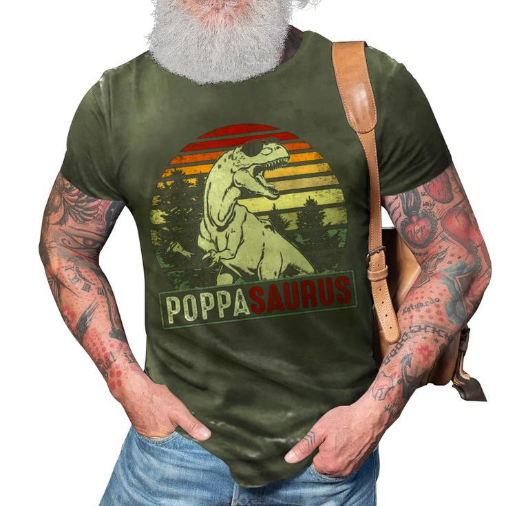 Poppasaurus Poppa Saurus Dinosaur Vintage 3D Print Casual Tshirt