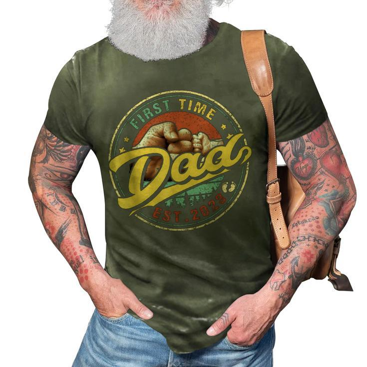 Promoted To Dad 2023 Funny For New Dad First Time Gift For Mens 3D Print Casual Tshirt