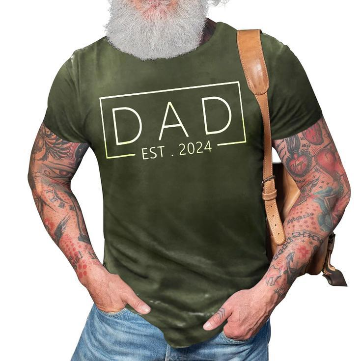 Promoted To Dad 2024 New Dad Fathers Day Baby Daddy Gift 3D Print Casual Tshirt
