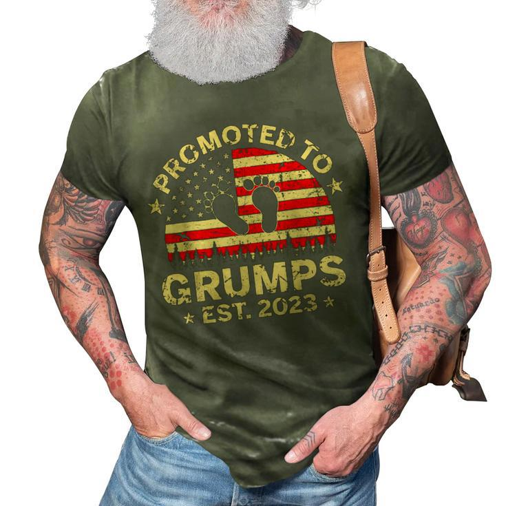 Promoted To Grumps 2023 First Time Fathers Day New Dad Gift Gift For Mens 3D Print Casual Tshirt