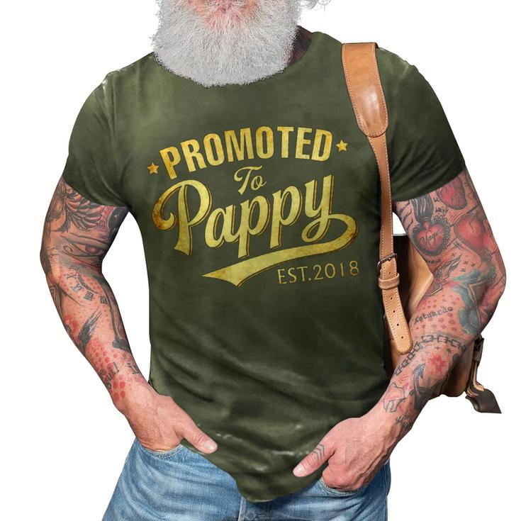 Promoted To Pappy Est 2018 New Grandpa 3D Print Casual Tshirt