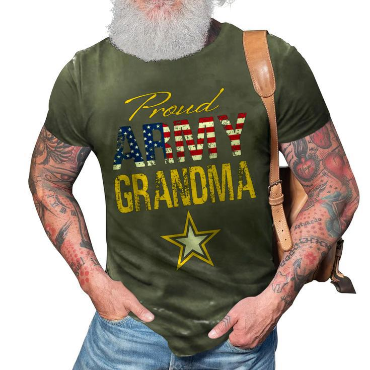 Proud Army Grandma Military Pride Usa Flag 3D Print Casual Tshirt