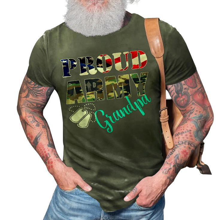 Proud Army Grandpa Flag American  Military Family 3D Print Casual Tshirt