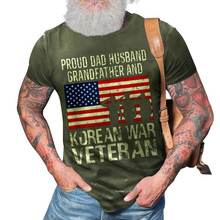 Proud Dad Husband Grandfather And Korean War Veteran Gift For Mens 3D Print Casual Tshirt