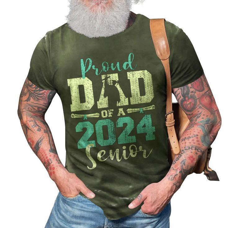 Proud Dad Of A 2024 24 Senior Graduate Seniors Graduation 3D Print Casual Tshirt